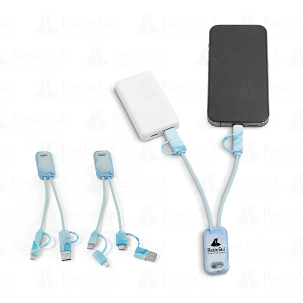 RD 97191-Cabo USB Personalizado super-rápido 6 em 1 em PET reciclado RD 97191-Cabo USB Personalizado super-rápido 6 em 1 em PET reciclado